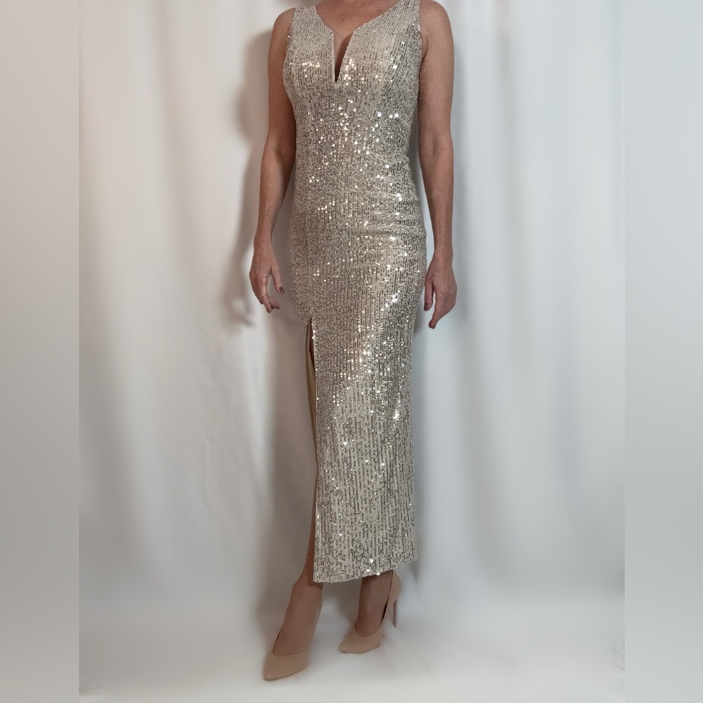 Bailey Blue Silver Sequin Midi Dress